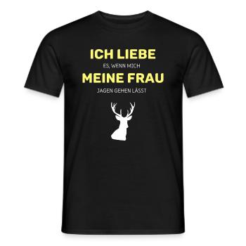 Chasse chasseur chasse drôle dire forêt de cerf - T-shirt homme - noir - Devant - AI Model Male 178 light (178cm)