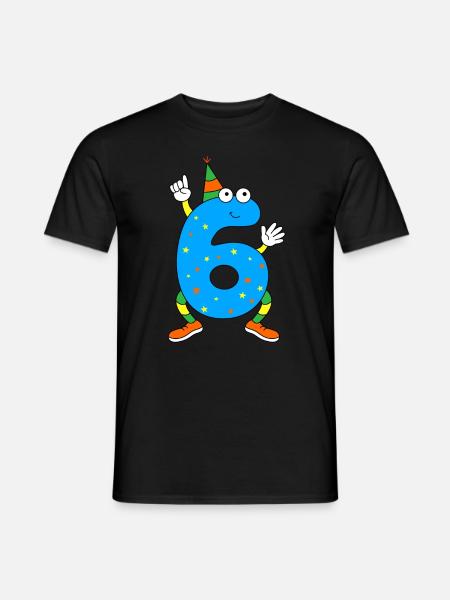 Number 6 Birthday six number Digit - Men's T-Shirt - black