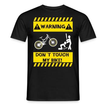 Warning! Don't touch my bike - Men's T-Shirt - black - Front - AI Model Male 178 light (178cm)