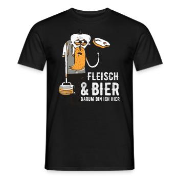 Fleisch Bier Steak Grillen - Männer T-Shirt - Schwarz - Vorne - AI Model Male 178 light (178cm)