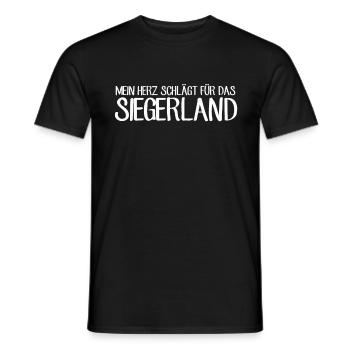 Mein Herz schlägt für das Siegerland Siegen NRW - Männer T-Shirt - Schwarz - Vorne - AI Model Male 178 light (178cm)