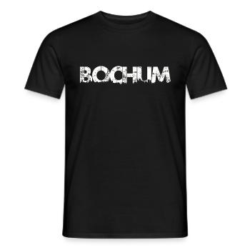 Bochum Skyline Schriftzug - Männer T-Shirt - Schwarz - Vorne - AI Model Male 178 light (178cm)