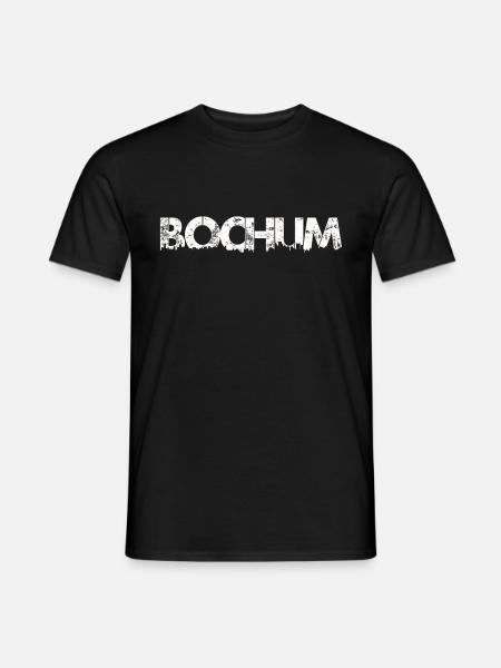 Bochum Skyline Schriftzug - Männer T-Shirt - Schwarz