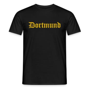 Dortmund Oldschool lettrage jaune - T-shirt homme - noir - Devant - AI Model Male 178 light (178cm)
