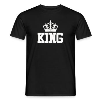 KING - Partnershirt - King und Queen - Männer T-Shirt - Schwarz - Vorne - AI Model Male 178 light (178cm)