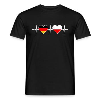Pôle allemand Pôle allemand Allemagne Pologne Drapeau - T-shirt homme - noir - Devant - AI Model Male 178 light (178cm)