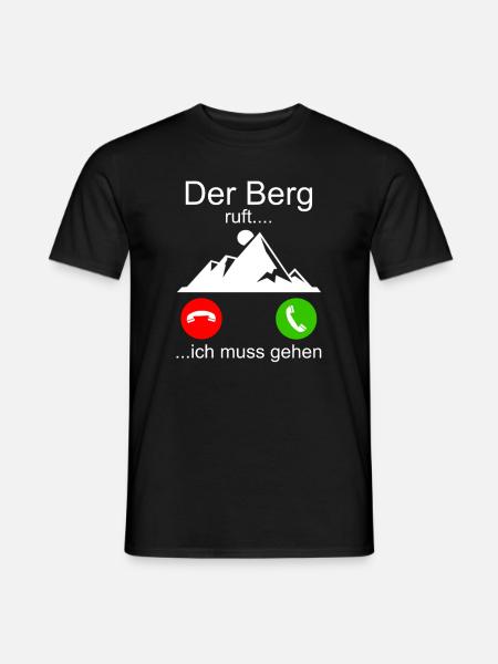 Der Berg ruft - Wandern Berge Klettern Spazieren - Männer T-Shirt - Schwarz