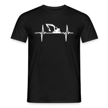 Herzschlag Bagger Bauarbeiter Baggerfahrer - Männer T-Shirt - Schwarz - Vorne - AI Model Male 178 light (178cm)