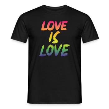 Gay love is love rainbow - Men's T-Shirt - black - Front - AI Model Male 178 light (178cm)