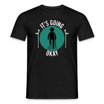 Foot Leg Knee Shin Broken Get well soon - Men's T-Shirt - black - Front - AI Model Male 178 light (178cm)