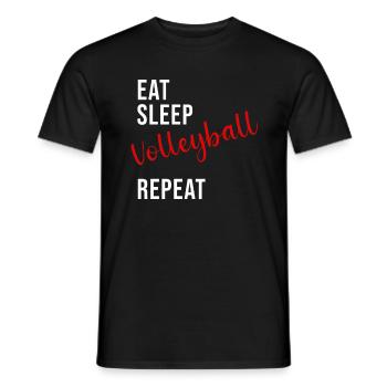 Eat Sleep Volleyball Repeat - Beach volleyball - Men's T-Shirt - black - Front - AI Model Male 178 light (178cm)