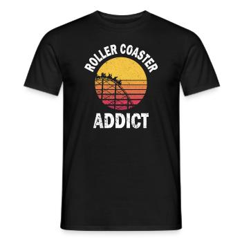 Roller coaster Roller Coaster Addict - Men's T-Shirt - black - Front - AI Model Male 178 light (178cm)