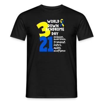 Monde Syndrome de Down Jour - T-shirt homme - noir - Devant - AI Model Male 178 light (178cm)