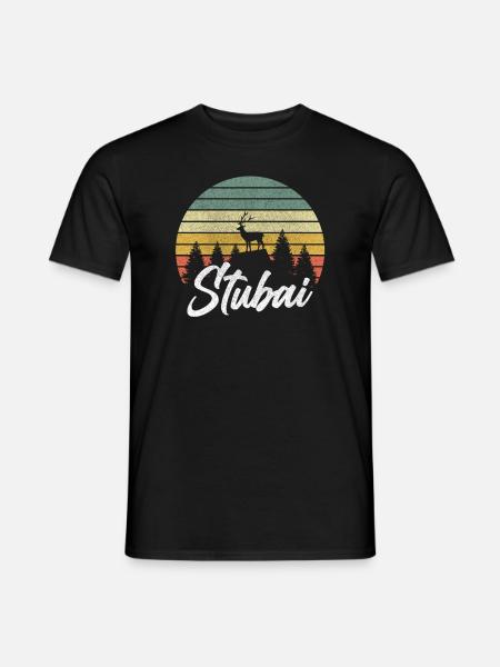 Stubai Urlaub Wintersport Skipiste Stubaital Retro - Männer T-Shirt - Schwarz