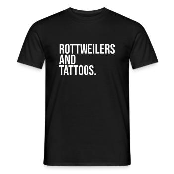 Rottweiler and Tattoos - Men's T-Shirt - black - Front - AI Model Male 178 light (178cm)