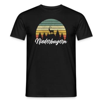 Basse-Bavière dahoam Bavière patrie montagne randonnée - T-shirt homme - noir - Devant - AI Model Male 178 light (178cm)