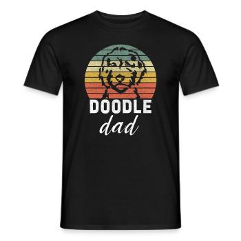 Vintage Best Poodle Dad Dog Poodle Papa Father - Men's T-Shirt - black - Front - AI Model Male 178 light (178cm)