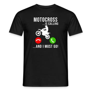 Motocross Is Calling Funny Coole Motocrossfahrer - Männer T-Shirt - Schwarz - Vorne - AI Model Male 178 light (178cm)