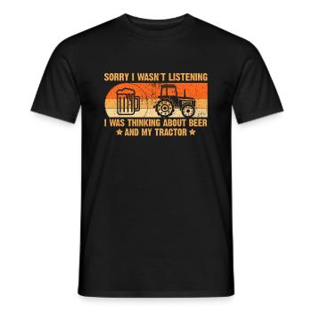 Traktor Bier Trecker Spruch Landwirt Geschenk - Männer T-Shirt - Schwarz - Vorne - AI Model Male 178 light (178cm)