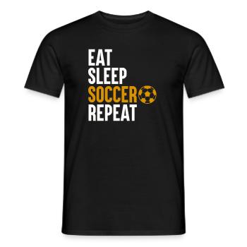 Eat Sleep Soccer Repeat - Men's T-Shirt - black - Front - AI Model Male 178 light (178cm)