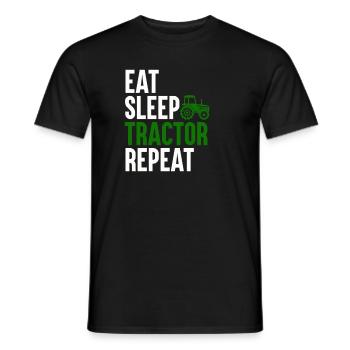 Tracteur Eat Sleep Repeat Rétro Rengaine pour l’agriculteur - T-shirt homme - noir - Devant - AI Model Male 178 light (178cm)