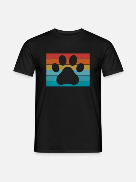 Hunde Hundepfote Hundeliebe Bunt - Männer T-Shirt - Schwarz