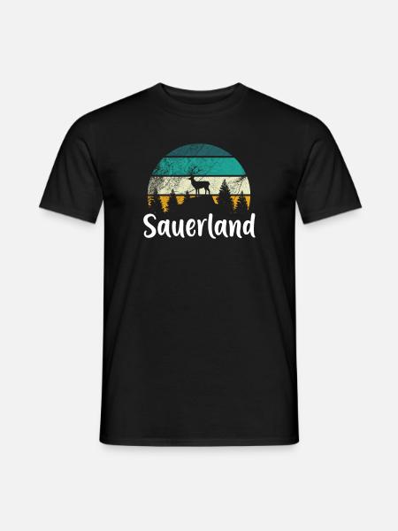 Sauerland Sauerländer Heimat Wandern Geschenkidee - Männer T-Shirt - Schwarz