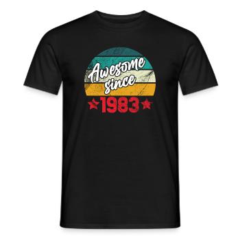 Awesome 1983 Anniversaire retro Millésime cadeau - T-shirt homme - noir - Devant - AI Model Male 178 light (178cm)