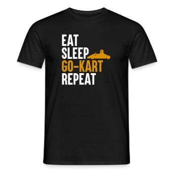 Go Kart Go karting Eat Sleep Kart - Men's T-Shirt - black - Front - AI Model Male 178 light (178cm)