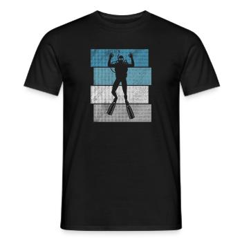 Plongeur cadeau rétro plongée sous-marine - T-shirt homme - noir - Devant - AI Model Male 178 light (178cm)