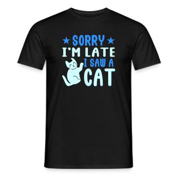 Chats Sort amoureux de chats Déclaration chat domestique - T-shirt homme - noir - Devant - AI Model Male 178 light (178cm)