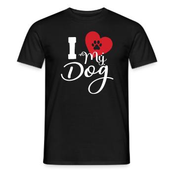 I love my dog - Men's T-Shirt - black - Front - AI Model Male 178 light (178cm)