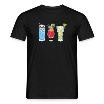 Cocktails Bar bar plage vacances boissons - T-shirt homme - noir - Devant - AI Model Male 178 light (178cm)