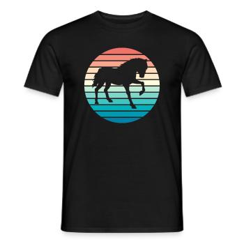 Pferd Retro Pferde Vintage Reiten Reiter - Männer T-Shirt - Schwarz - Vorne - AI Model Male 178 light (178cm)