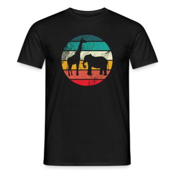 Vintage Retro Afrika Reise Safari Africa Geschenk - Männer T-Shirt - Schwarz - Vorne - AI Model Male 178 light (178cm)