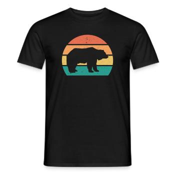 Bear Retro Bears Vintage - Men's T-Shirt - black - Front - AI Model Male 178 light (178cm)