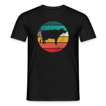 Kuh Rind Cow Tiermotiv Aufdruck Tier Motiv - Männer T-Shirt - Schwarz - Vorne - AI Model Male 178 light (178cm)