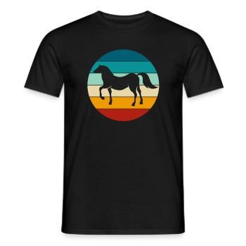 Pferde Retro Pferd Reiten Vintage Pony Geschenk - Männer T-Shirt - Schwarz - Vorne - AI Model Male 178 light (178cm)