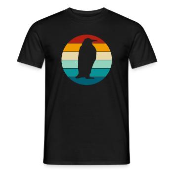 Pinguin Pinguine Retro Vintage Bunt Geschenk - Männer T-Shirt - Schwarz - Vorne - AI Model Male 178 light (178cm)