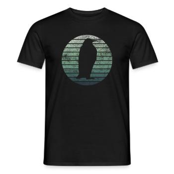 Pinguin Pinguine Retro Vintage Bunt Geschenk - Männer T-Shirt - Schwarz - Vorne - AI Model Male 178 light (178cm)