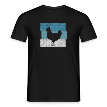 Chicken Chickens Retro - Men's T-Shirt - black - Front - AI Model Male 178 light (178cm)