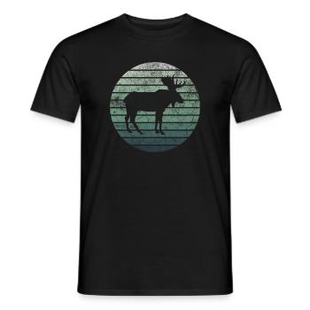 Moose Retro Vintage Style Idée cadeau - T-shirt homme - noir - Devant - AI Model Male 178 light (178cm)