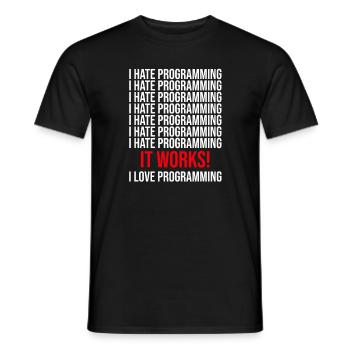 Programmierer Ich Hasse Programmieren - Männer T-Shirt - Schwarz - Vorne - AI Model Male 178 light (178cm)