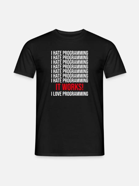 Programmer I hate programming - Men's T-Shirt - black