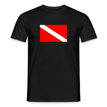 Taucherflagge Tauchen Flagge Taucher Geschenk - Männer T-Shirt - Schwarz - Vorne - AI Model Male 178 light (178cm)