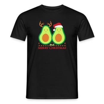 Christmas Avocado Vegan Gift - Men's T-Shirt - black - Front - AI Model Male 178 light (178cm)