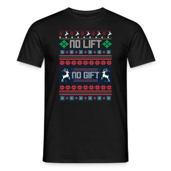 No Lift No Gift Fitness Weihnachten Geschenk Gym - Männer T-Shirt - Schwarz - Vorne - AI Model Male 178 light (178cm)