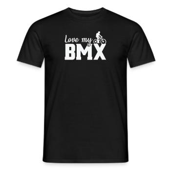 I love BMX | BMX | BMX Bike Fahrrad - Men's T-Shirt - black - Front - AI Model Male 178 light (178cm)