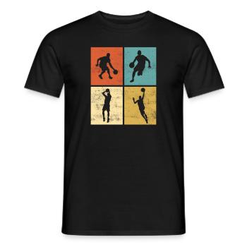 Basketball Retro Vintage - Basketballer - Männer T-Shirt - Schwarz - Vorne - AI Model Male 178 light (178cm)