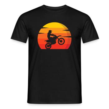 Motocross Retro Sunset Silhouette Motocross - T-shirt homme - noir - Devant - AI Model Male 178 light (178cm)